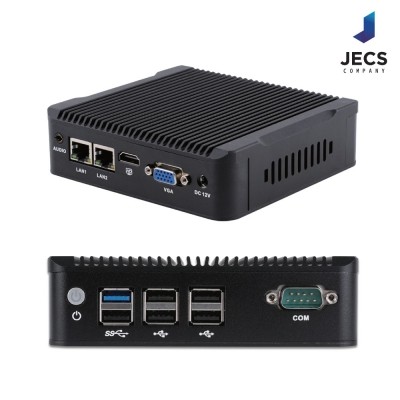 IPCPart-전문가 추천 산업용PC 산업용컴퓨터, 미니PC블랙, JECS-J1900B, RAM 8G, SSD 128G, 팬리스