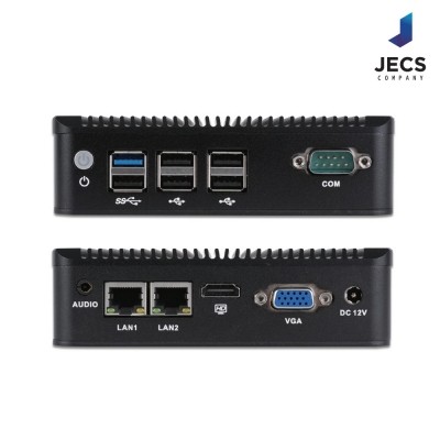 IPCPart-전문가 추천 산업용PC 산업용컴퓨터, 미니PC블랙, JECS-J1900B, RAM 8G, SSD 128G, 팬리스